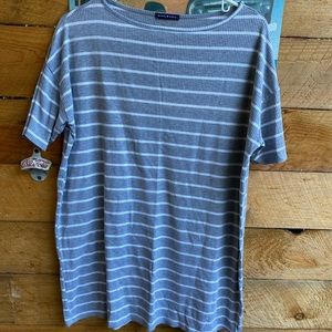 Gray & White T-shirt Dress